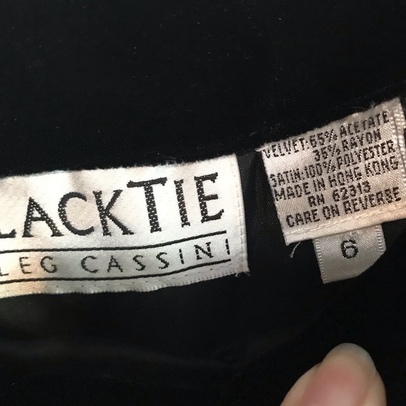 Sold‼️Black Tie Oleg Cassini Black & Royal Skirt - Picture 4 of 8
